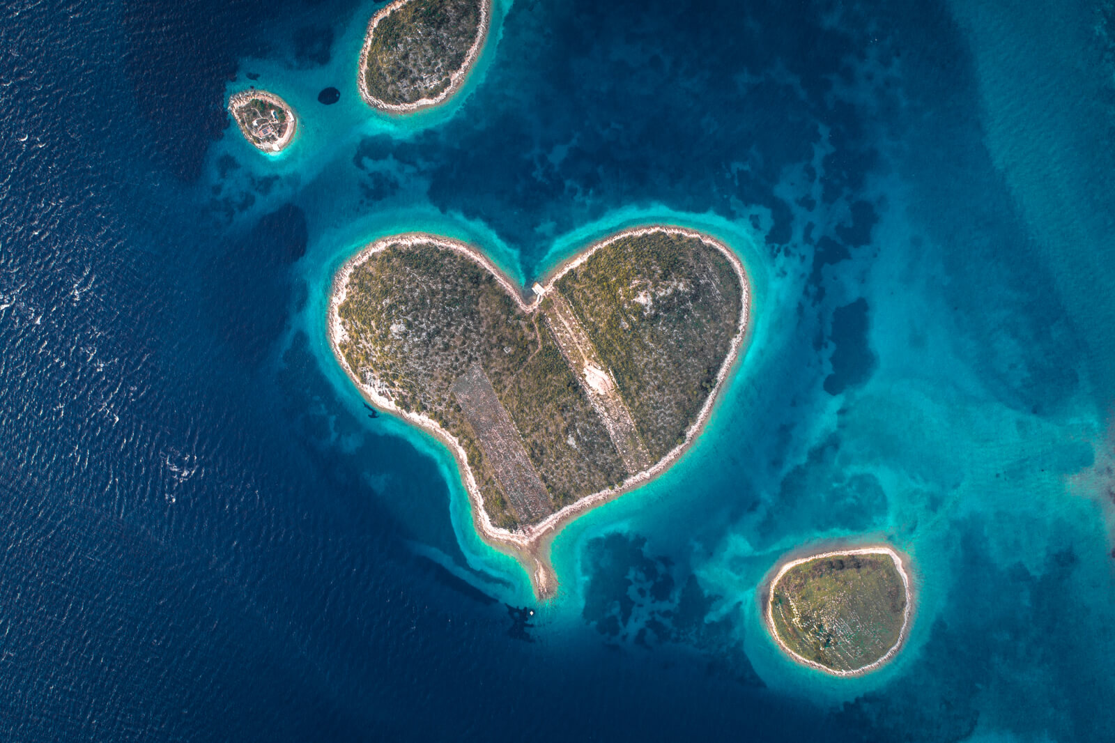 European Island Heart Shaped