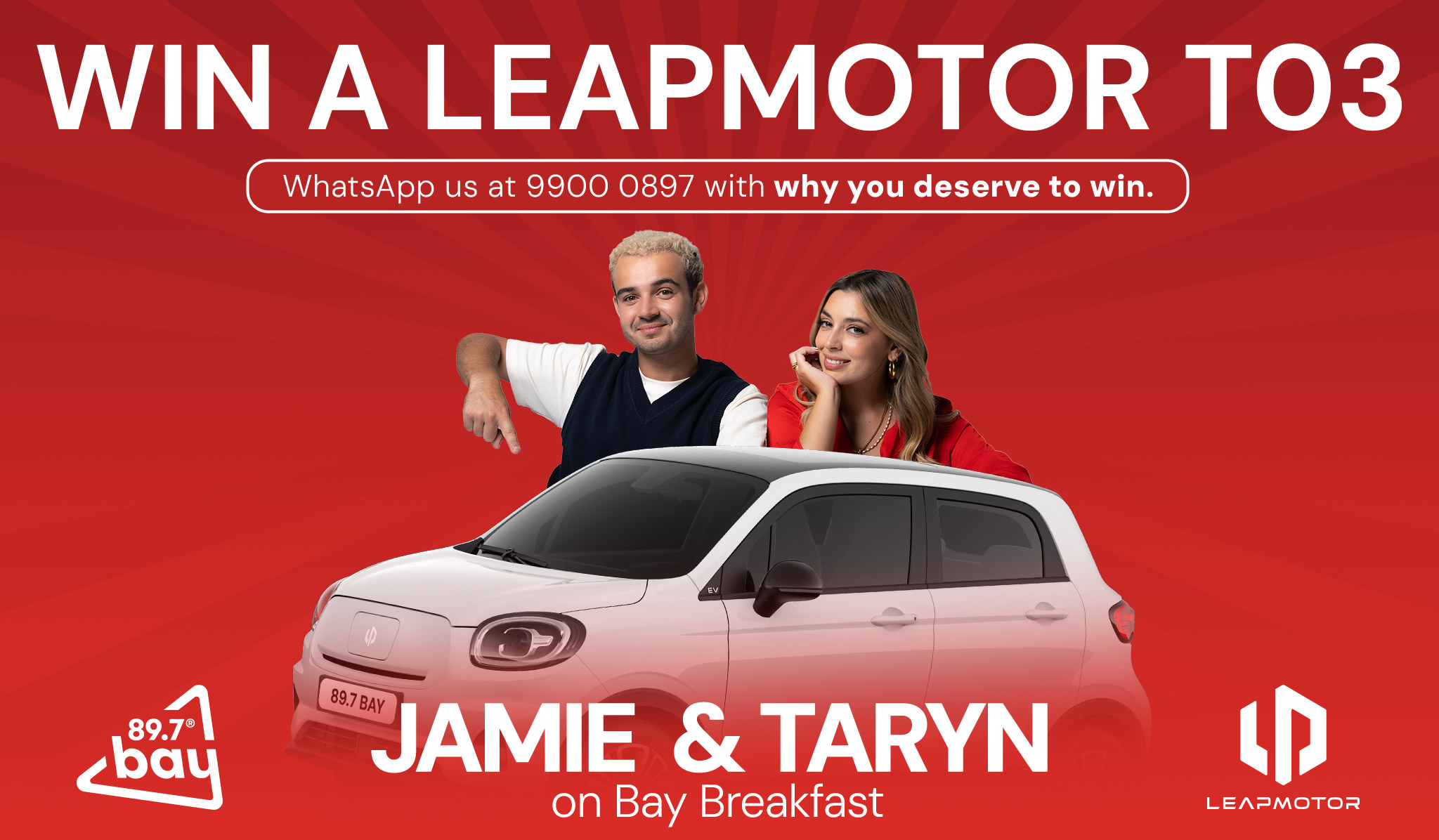 Win A Leapmotor T03 89.7 Bay